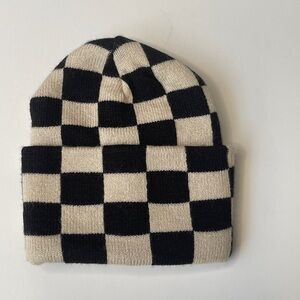 Cream/Black Newborn Beanie